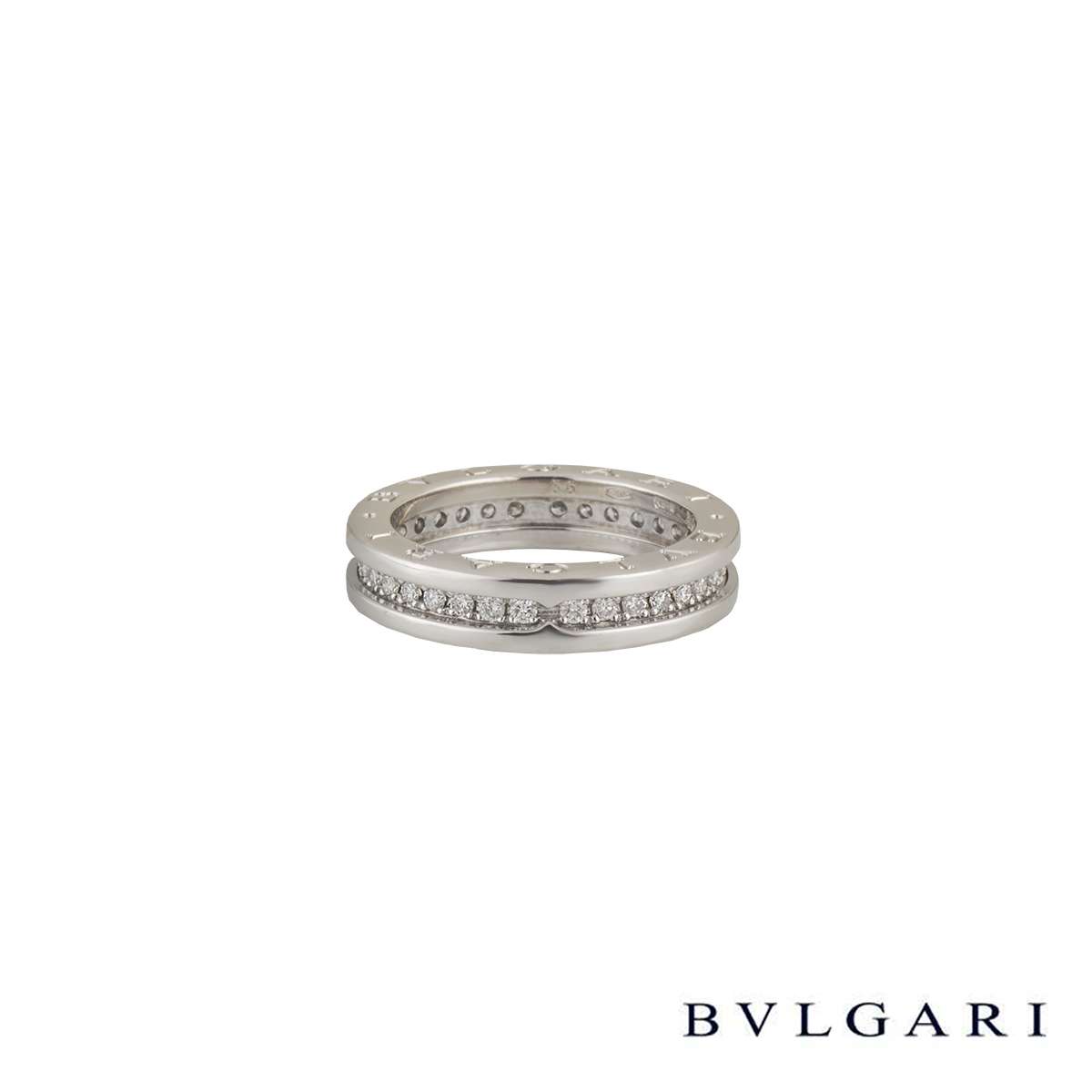 Bvlgari 18k White Gold Diamond Set B.zero1 Ring AN850656